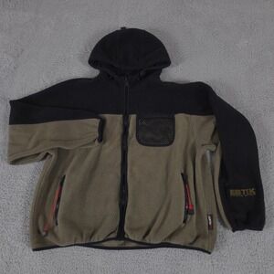 VINTAGE Eddie Bauer Jacket Mens Large Tan Fleece EBTEK Polartec Outdoor Hike Y2K